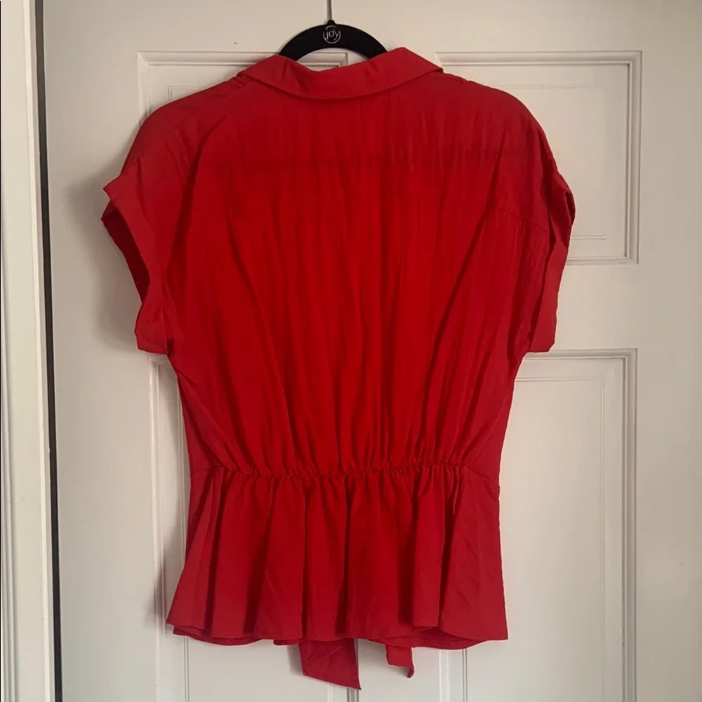 Red Button-Up Women's Top - Picture 5 of 5